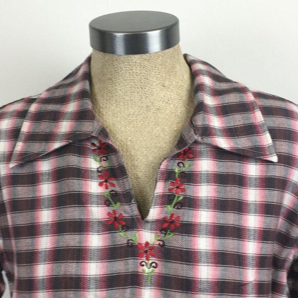 New Plaid Flannel Top Shirt by Body Best Size Small - Picture 5 of 5